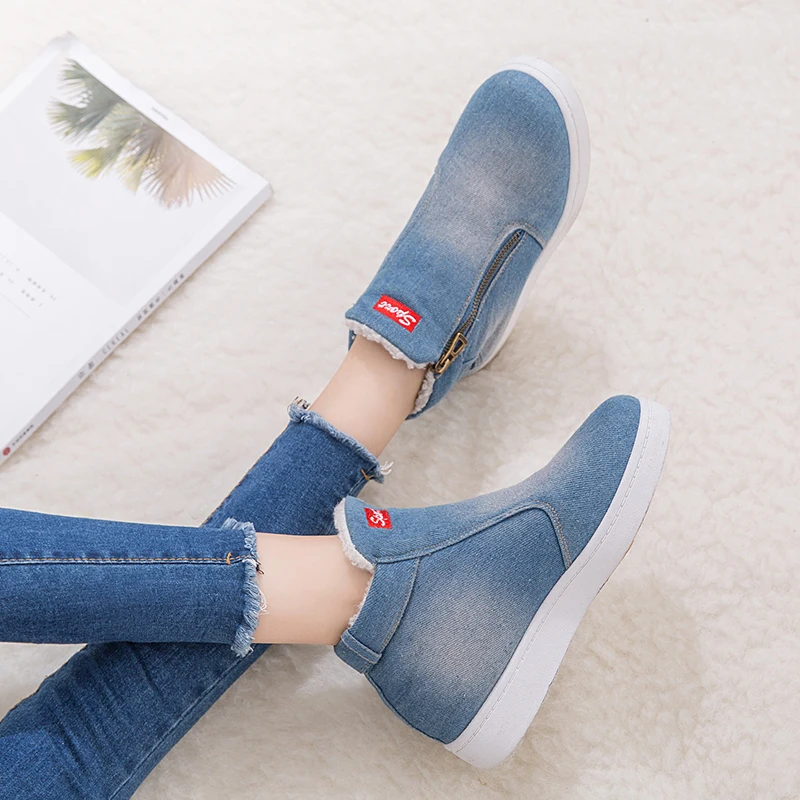 denim winter boots