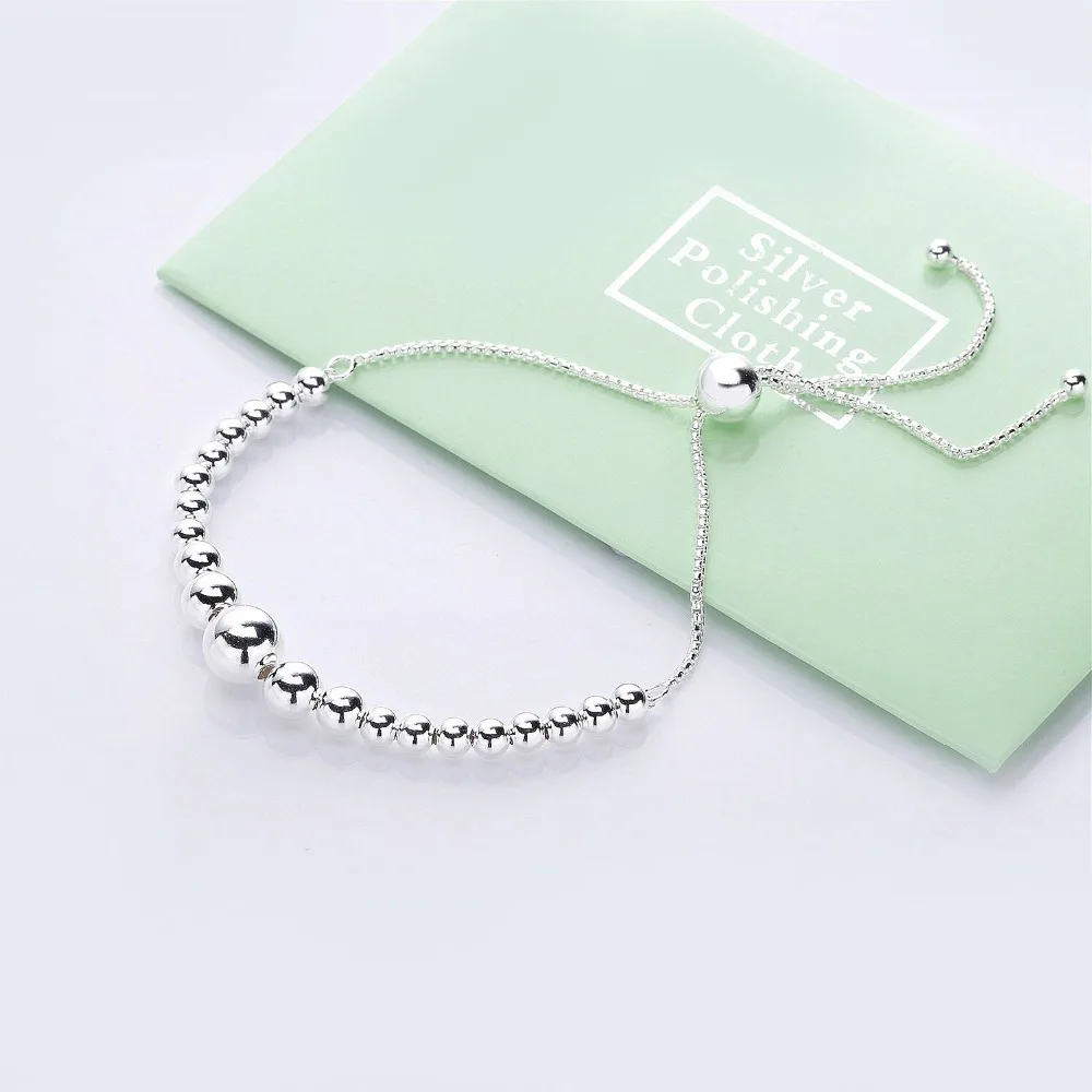 Levecabin 925 стерлингового серебра бусы скользящий браслет и стандарты Adustable браслет новые зимние женские ювелирные изделия