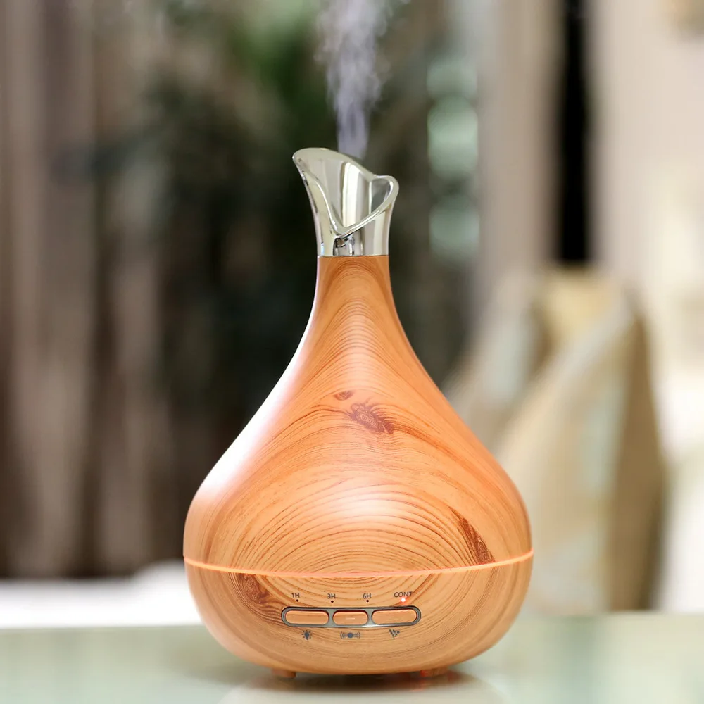 

2018 New Design Wood Grain Aromatherapy Essential Oil Diffuser LED Light Ultrasonic Cool Mist Aroma Humidifier