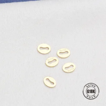 

DIY accessory G18K gold link tray necklace bracelet au750 oval print tray pearl accessory