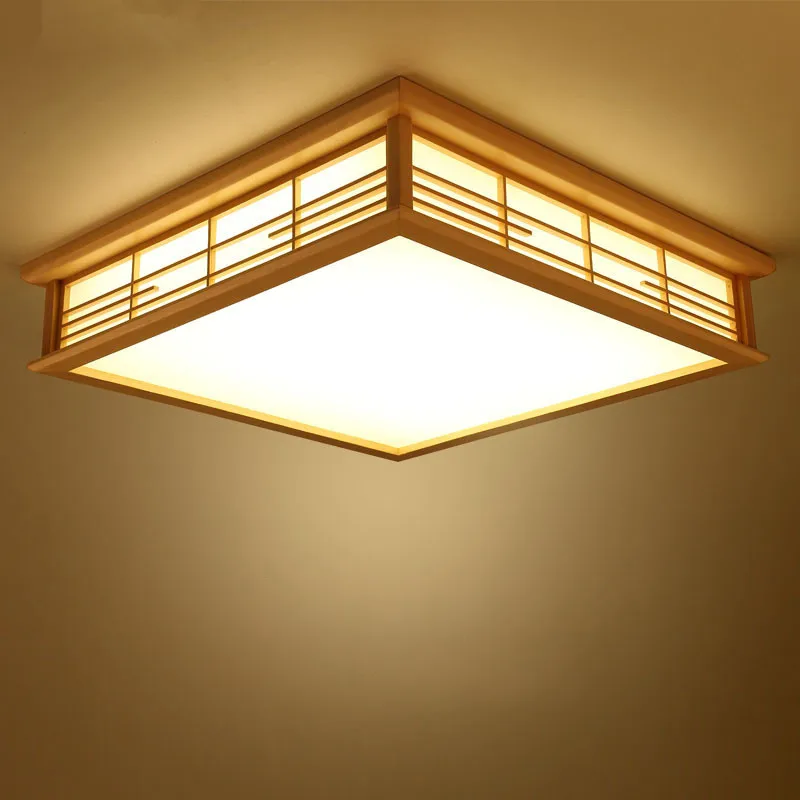Anese Ceiling Lights Led Square 45x45cm Wasu Decor Lamp Anese Ceiling Lights Led Square 45x45cm Wasu Decor Lamp Wooden For Living Room Bedroom Indoor Lantern Lighting