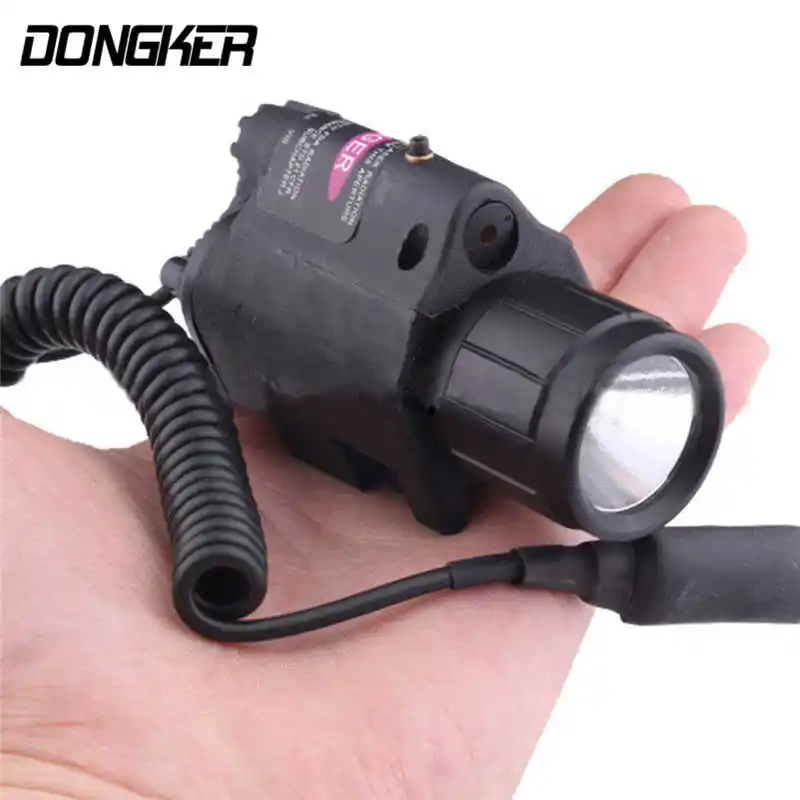 

Tactical Airsoft 3 Mode Red Laser LED White Light Durable Lightweight Piantball CS Field Flashlight with Remote Switch !
