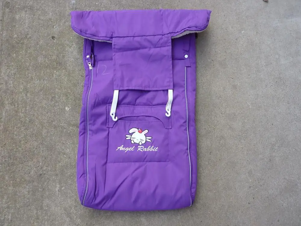 Детский спальный мешок для коляски, конверт для новорожденных, спальный мешок, зимний плотный мех, спальные мешки для автомобиля и детей - Цвет: purple 2
