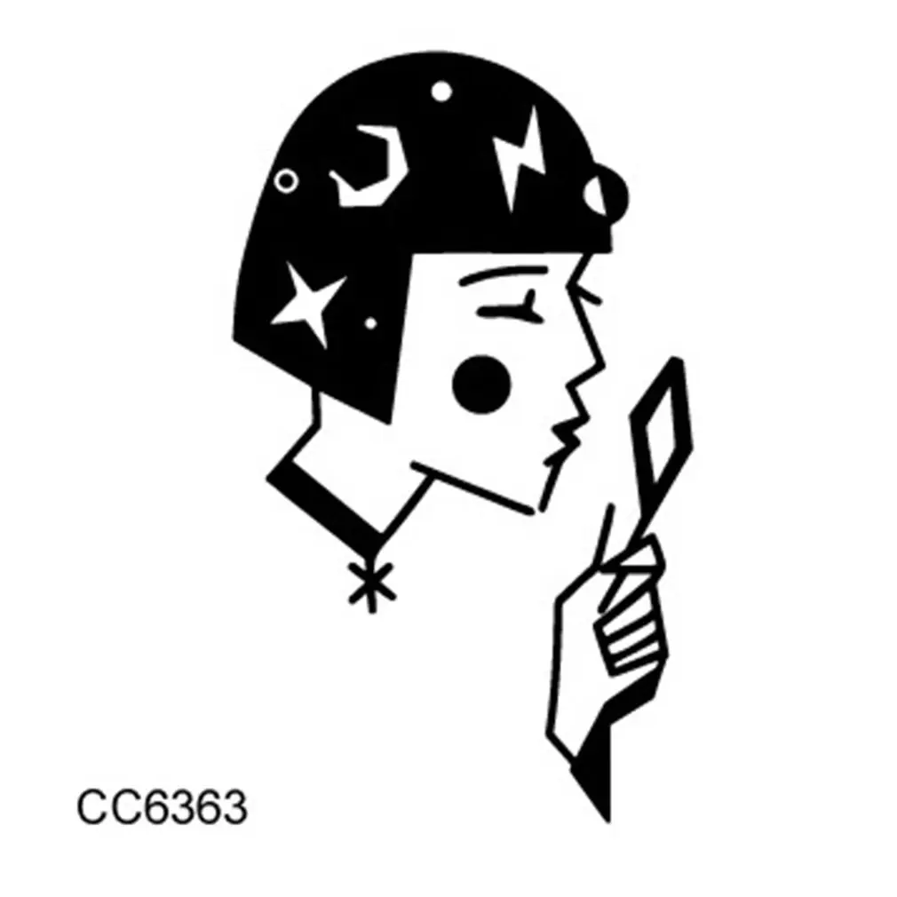CC6363 Экологически чистая Водонепроницаемая татуировка стикер плохой татуировка для девушек наклейка линия черно-белая татуировка - Цвет: CC6363