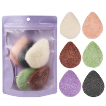 6 шт./лот натуральный аморфофаллюс коньяк Лицевая ГУБКА уход за кожей лица очищения стиральная губка для отшелушивания очищающий спонж очищающее средство для лица