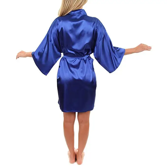Robe Women Silk Satin Solid Kimono Robe Fashion Bath night Sexy Bathrobe Large Size Bridesmaid Dressing Gown For Wome