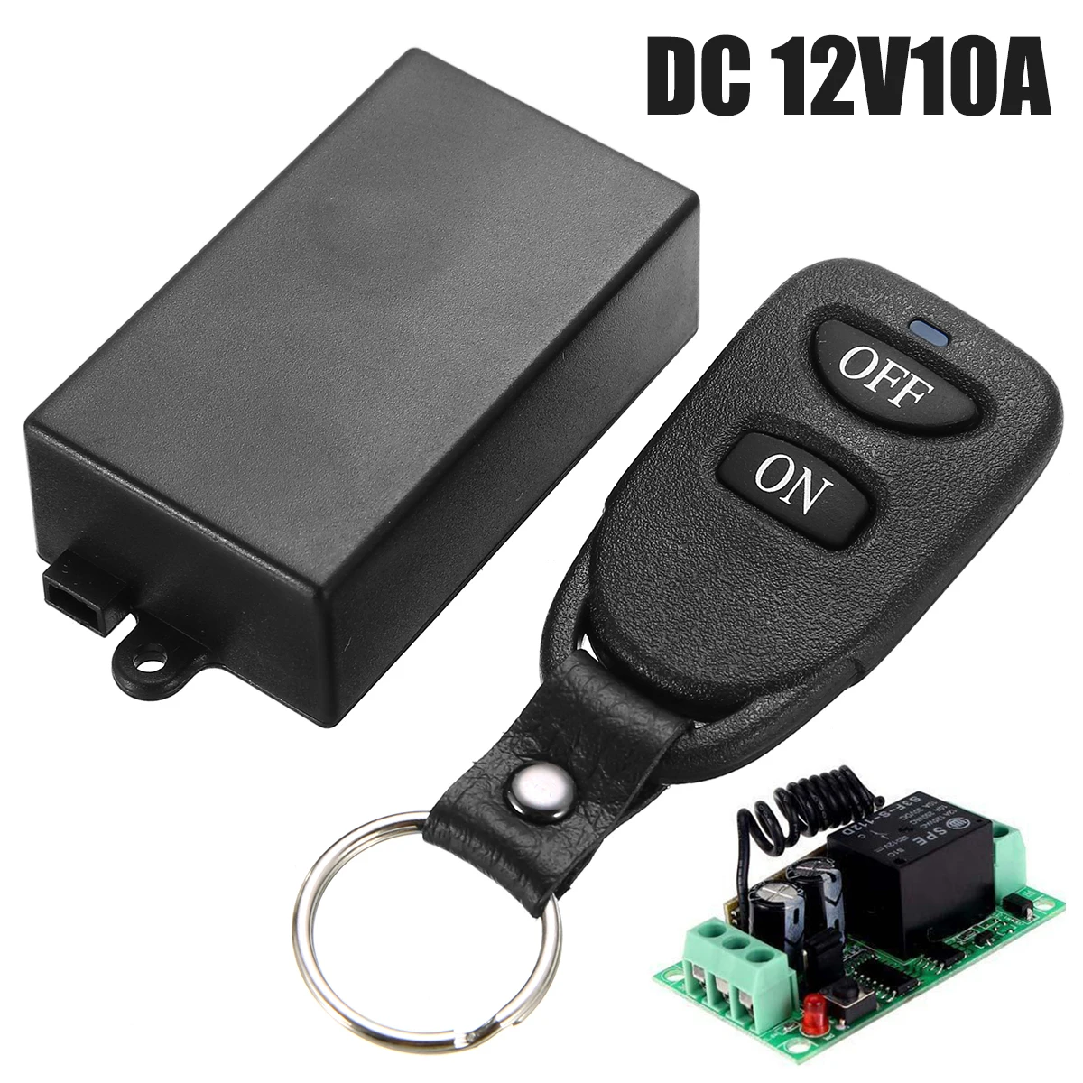 

New Arrival 1pc 1CH 433MHZ Wireless RF Remote Control DC12V 10A Relay Remote Switch Transmitter + Receiver Kits