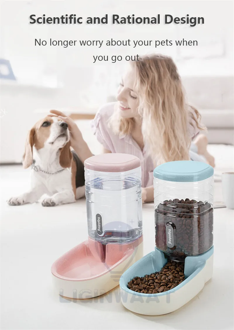 LIGINWAAT 3.8L автоматические кормушки для собак большая емкость пластиковая бутылка для воды миски для кормления и диспенсер для питьевой воды для собак и кошек