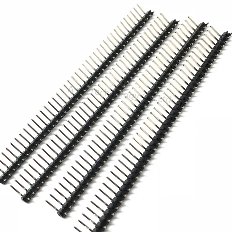 Free Shipping 10pcs lot Pin Header 2.54mm Right Angle Pin Connector Single Row Male 2.54 Breakable Pin Header Gold-plated 40 Pin 1X40Pin 6
