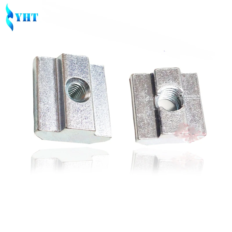 100pcs/lot T Sliding Nut Block Square nuts M3 M4 M5 for 2020 Aluminum Profile Slot 6 Zinc Coated