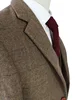 tailor made slim fit suits for men retro wool Brown Herringbone Tweed wedding dress custom mens 3 piece suit Blazers ► Photo 3/6