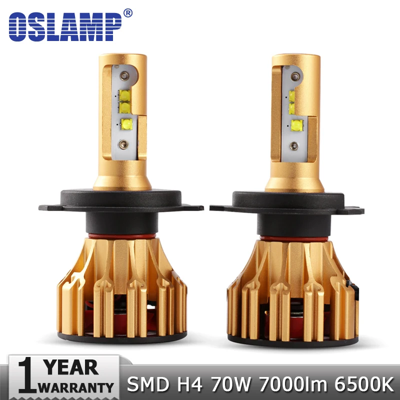 Oslamp H4 светодиодный автомобилей головной светильник лампы SMD 70 Вт 7000LM 6500 к авто