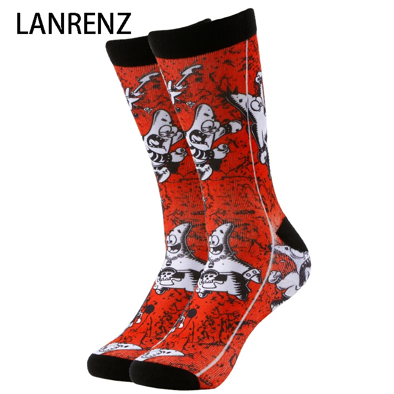 Cartton Pizzas Compression Socks For Women 3D Print Knee High Boot