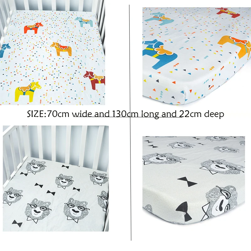 ﻿Buy Crib Sheets, Fitted Soft Woven Cotton Sheet, Bedding with Unisex