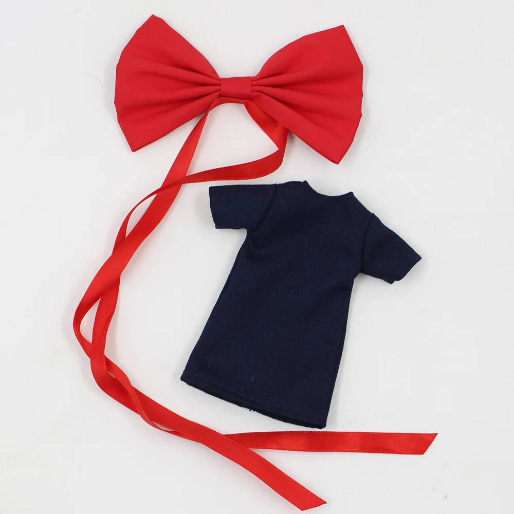 Услуги доставки Kiki наряды для куклы Blyth платье с повязкой для волос метла, сумка и обувной костюм для 1/6 azone BJD pullip licca