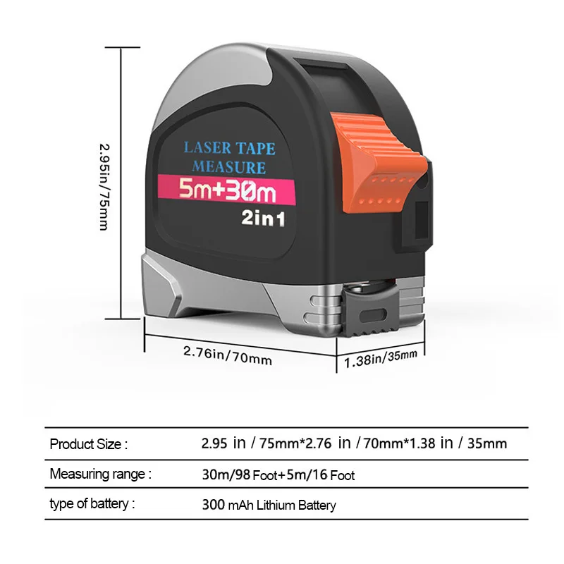 laser distance meter range finder 30M laser tape measure digital retractable 5m laser rangefinder Ruler Survey tool laser distance meter range finder 30M laser tape measure digital retractable 5m laser rangefinder Ruler Survey tool