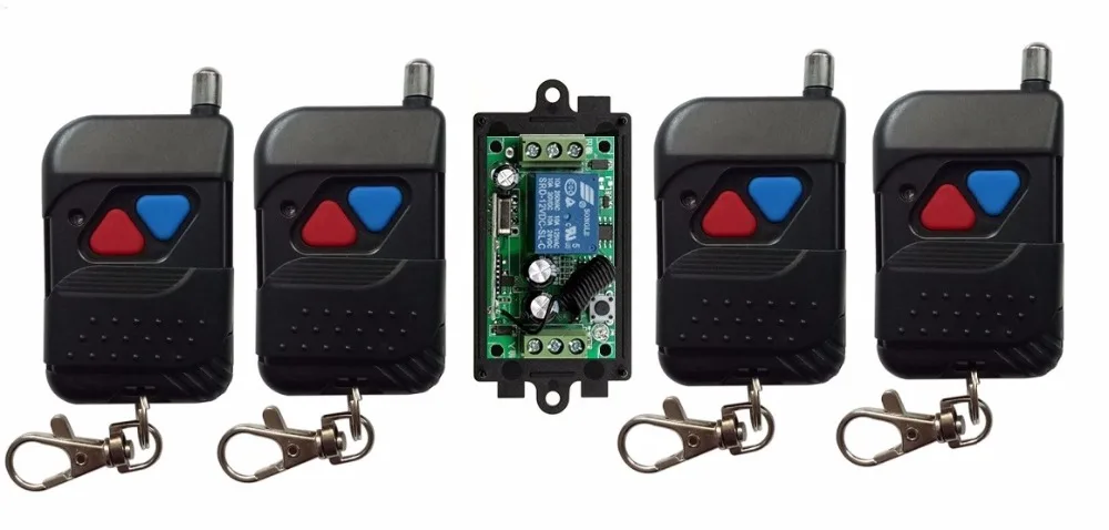 

2017 DC 9V 12V 24V 1 CH 1CH RF Wireless Remote Control Switch System,315 MHZ 4pcs (Back) Transmitter + Receivers,Latched