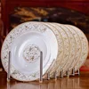 6pcs/set American Dining Room Ceramic Tableware Jingdezhen Bone China Porcelain Dinnerware 8*inch Deep Soup Dishes Decor Plates 5