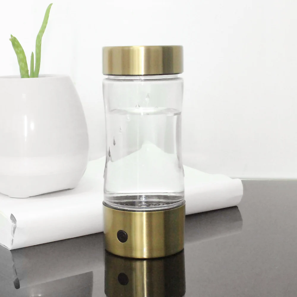 350ML Portable USB Hydrogen Water Generator Glass Bottle Healthy Hydrogen Rich Water Bottle High Borosilicate Glass