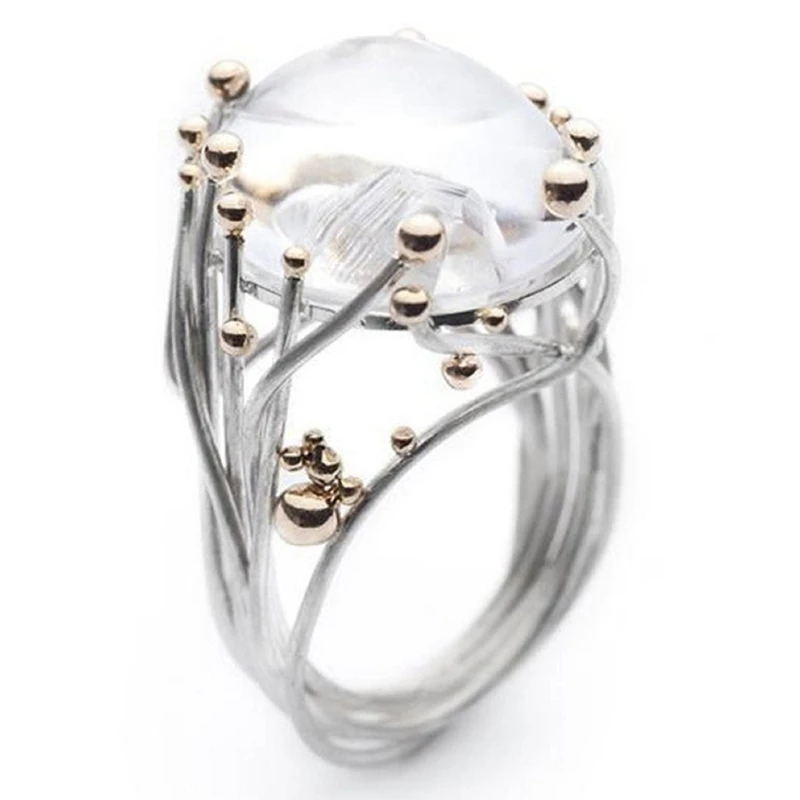 Fashion Gift Wholesale Stone Rings Latest light Ring Natural Women Inlaid Natural Stone Ring