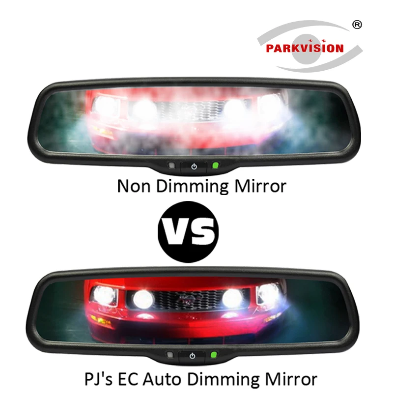 

PARKVISION 4.3 Inch Auto Dimming Rearview Car Mirror Monitor 1200cd/m2 Auto Brightness LCD Interior Replacement 12V 2-Way Input