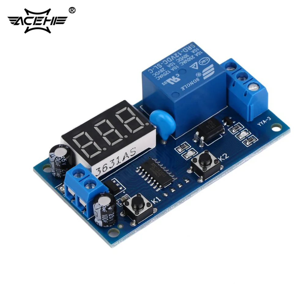 ACEHE Электрический DC 12 В реле времени модуль цифровой дисплей цикл запуска время задержки релейный модуль платы YYA-3 Лидер продаж