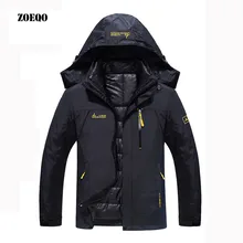 ZOEQO бренд зимняя куртка Для мужчин теплая парка мужской ветрозащитный капюшон Повседневная Для мужчин куртка и пальто Размеры L-6XL