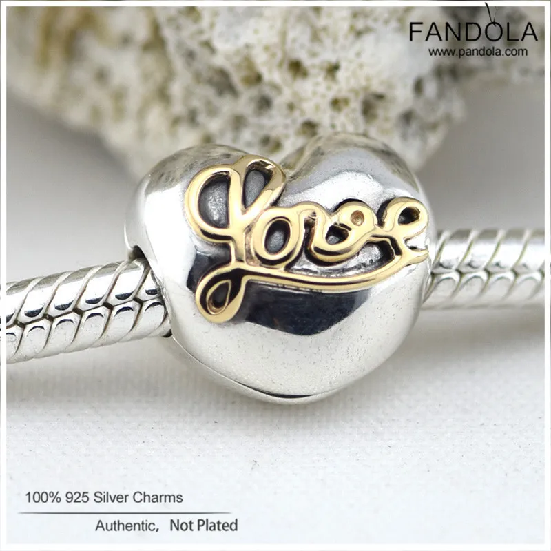 

100% 925 Sterling Silver Heart of Love Clip Beads Charms for Jewelry Making Fits Original Charms Bracelets perles pour