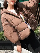 Batwing Sleeve Padded Hooded Coat Winter Parkas Coat Casual Asymmetric Bomber Jacket Long Sleeve Women Basic Hooded Coats