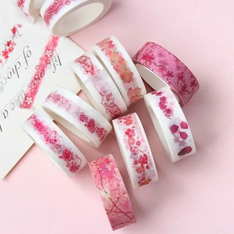 

2018 New Cherry Blossom Kawaii Flower Food Animals Decorative Washi Tape DIY Scrapbooking Masking Tape School Office Supply