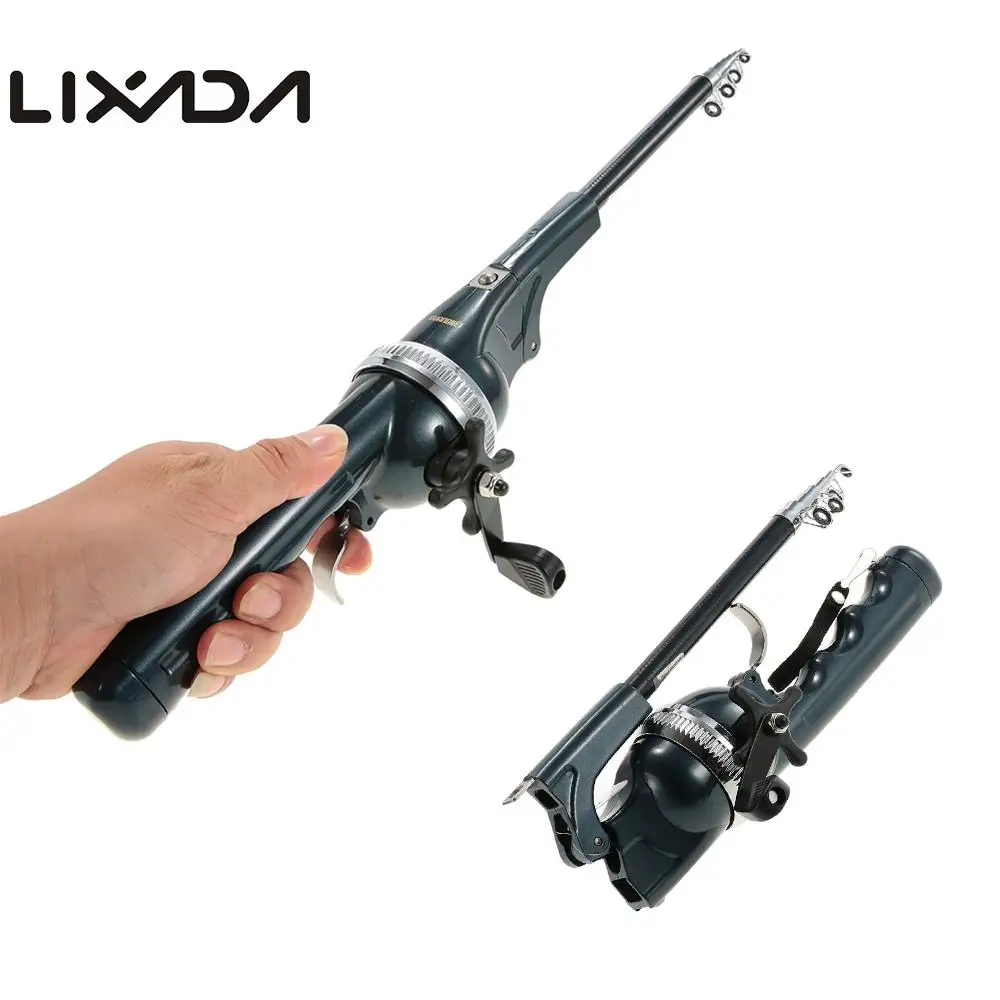 Lixada 133/165 سنتيمتر الصيد قضيب للطي البسيطة الصيد قضيب طوي تلسكوبي Fighing القطب بكرة كومبو مع خيط صنارة الصيد الكارب معالجة