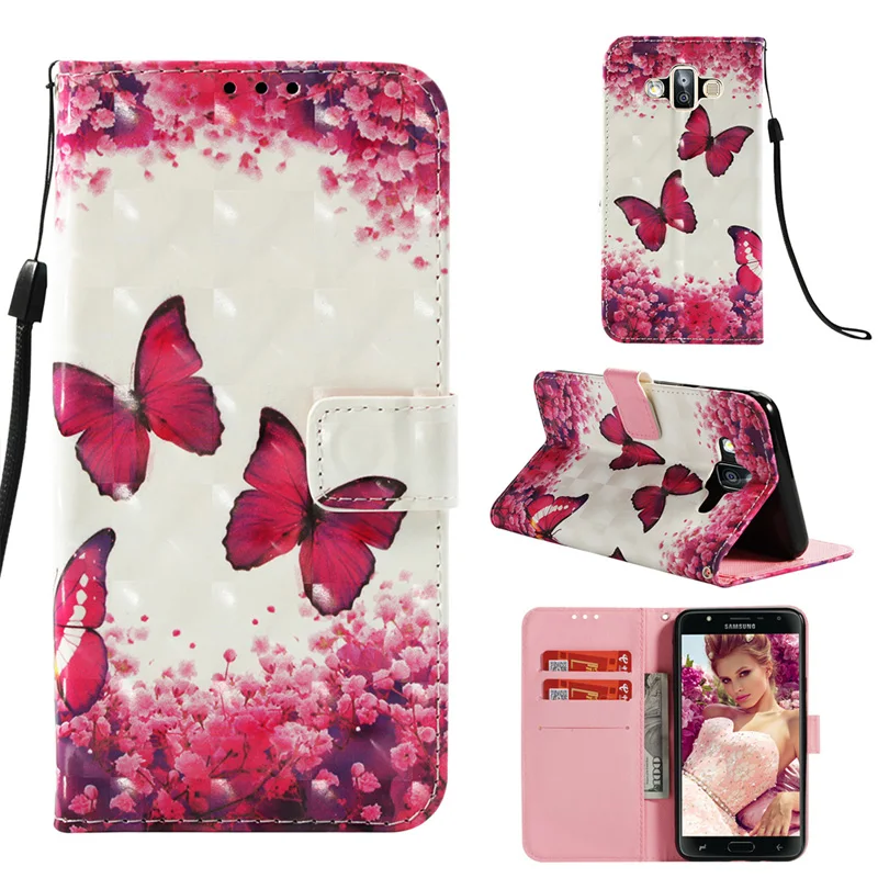 

PU Leather Soft TPU Flip Wallet Case for Samsung Galaxy J7 Dou Case Mobile Phone Bag For Samsung J4 2018 Cover J6 2018 Case