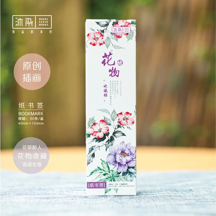 

30 Bookmarks/lot Flowers Floral Chinese Cute Paper Bookmark Postcard Kawaii Stationery Gift Card School Stationery Wholesale