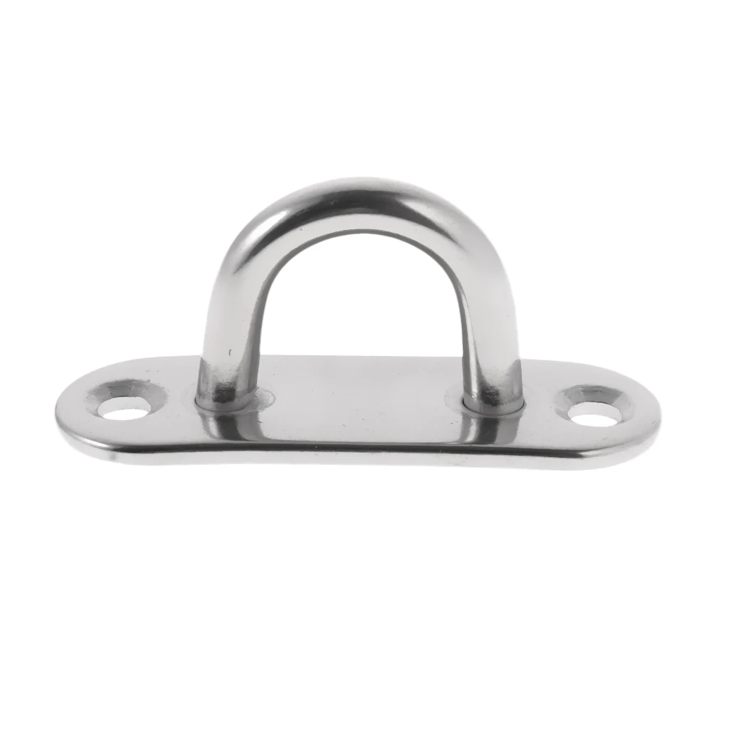 Durable 304 Marine Grade Stainless Steel Oblong Pad Eye Plate Stape Fishing Boat Deck 5/6/8mm for Kayak Caone Inflatable Boat Ac