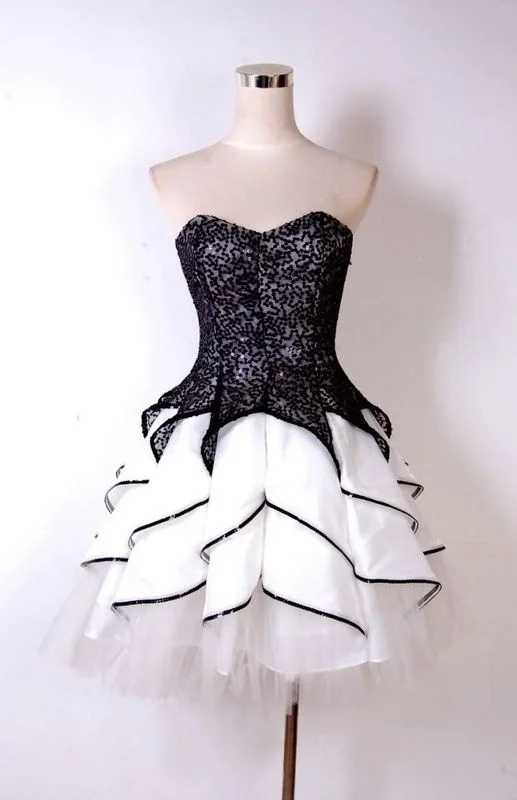 cocktail dress white and black