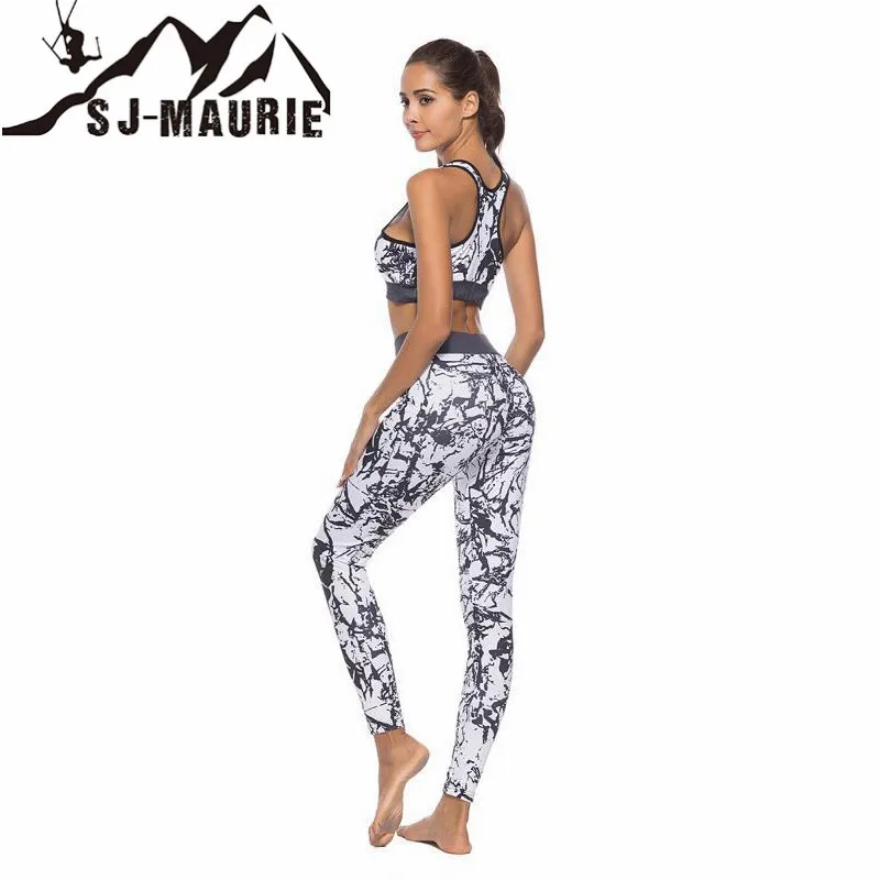 SJ Maurie 1 компл. домашний спортзал Фитнес Для Женщин Йога Printed Running бюстгальтер +