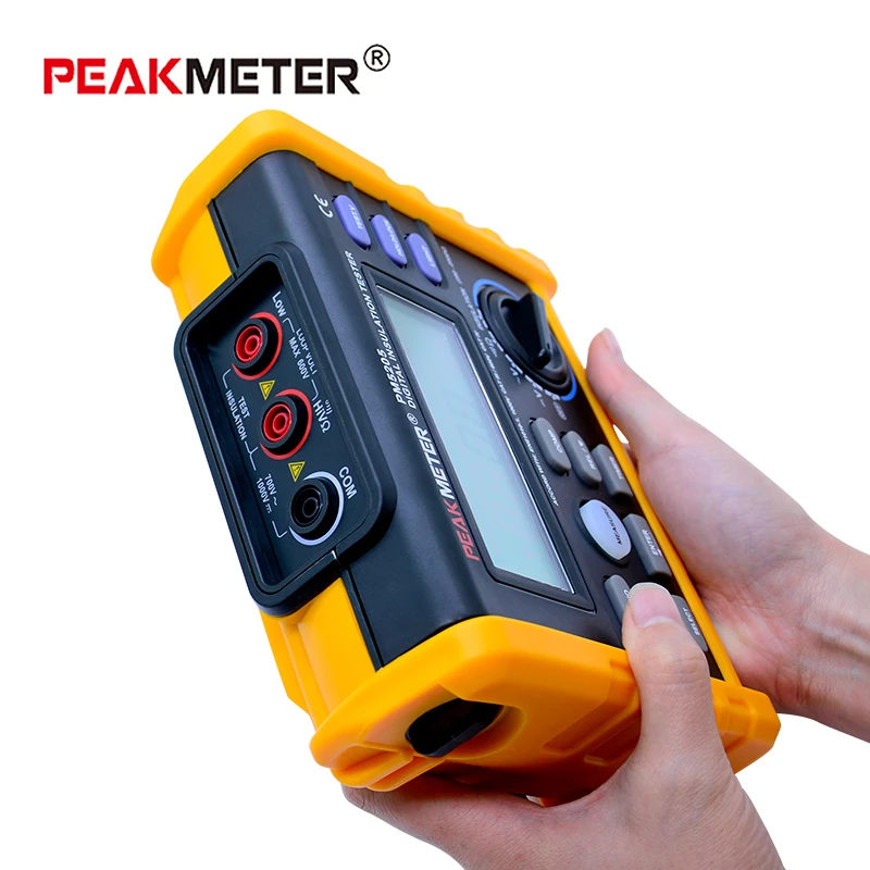 PEAKMETER 2500 В тестер сопротивления изоляции MS5205 аналоговый и цифровой мегомметр 0,01~ 100 г Ом с мультиметр тестер