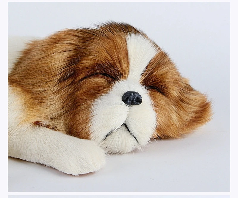 quality soft realistic animal dog plush toy simulation pet dogs animals doll car decoration  Photography props 35X25cm (7)