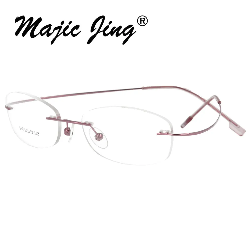 Magic Jing без оправы hingless памяти титановые очки оптические оправы 50 шт./партия 1001
