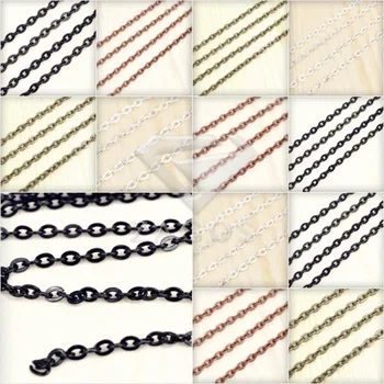 

4m Iron 4.2x2.8x0.6mm Flat Cable Unfinished Chain DIY keychain Craft Jewelry Making Fit Bracelet Necklace Wholesale CH0121