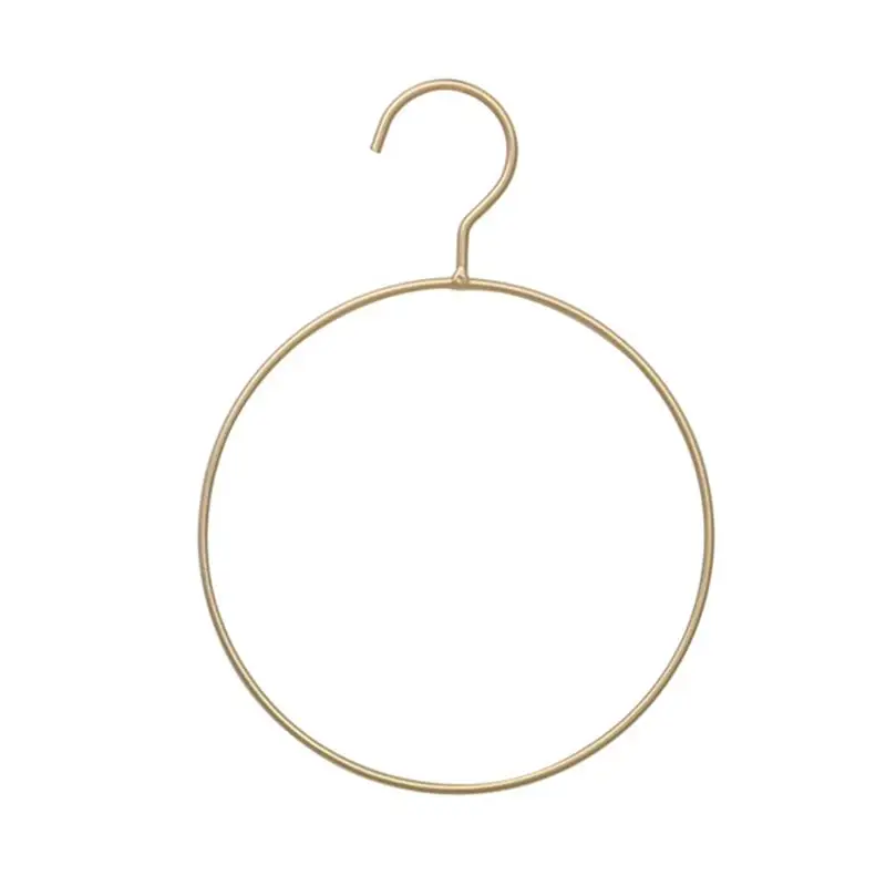 

OUNONA Round Black Golden Metal Hangers Bikini Hangers Simple Belt Ring Hanger Scarf Hanger for Bedroom Closet