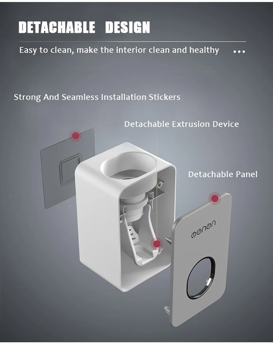 GUNOT Automatic Toothpaste Dispenser Wall Mounted Stand Home Dust-proof Toothpaste Lazy Dispenser Bathroom Accessories Set