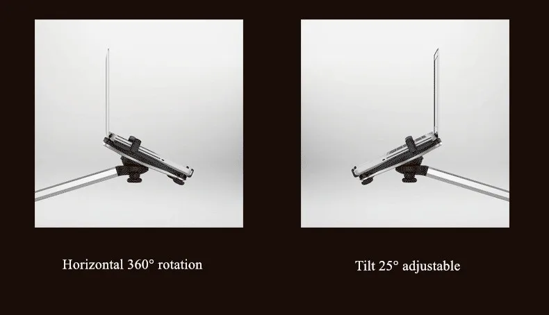 До-7, 360 градусов, полная вращение, регулируемая высота, напольная подставка для ноутбука с поддоном для мыши, алюминиевый сплав, эргономичный Настольный держатель для ноутбука