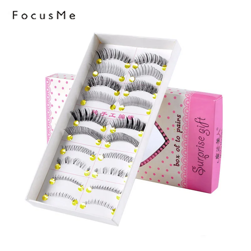 

10 Pairs Mixed Style False Eyelashes Hand Made Natural Extension Eyelash For Eyes Lashes Makeup Beauty Tools Free Shipping