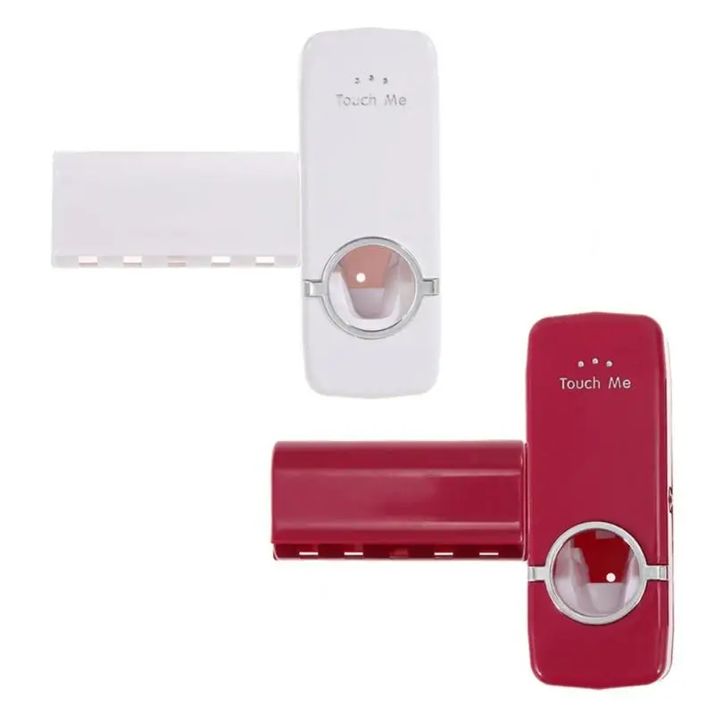 

Automatic Toothpaste Dienser + 5 Toothbrush Holder Set Wall Mount Stand E5M1
