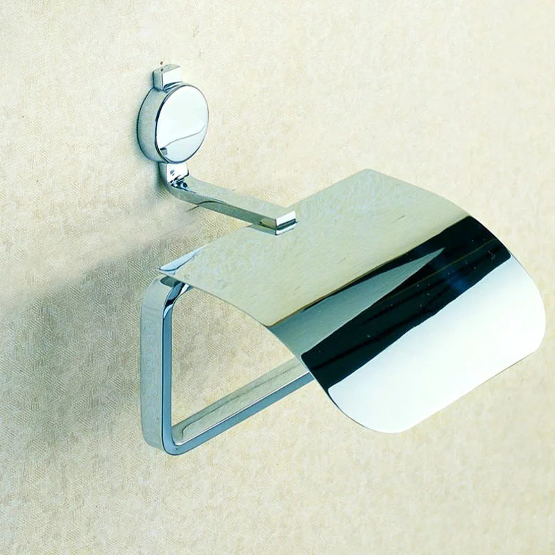 Chrome Toilet Paper Holder Metal Brass Wall Mounted Hanger Decorative
