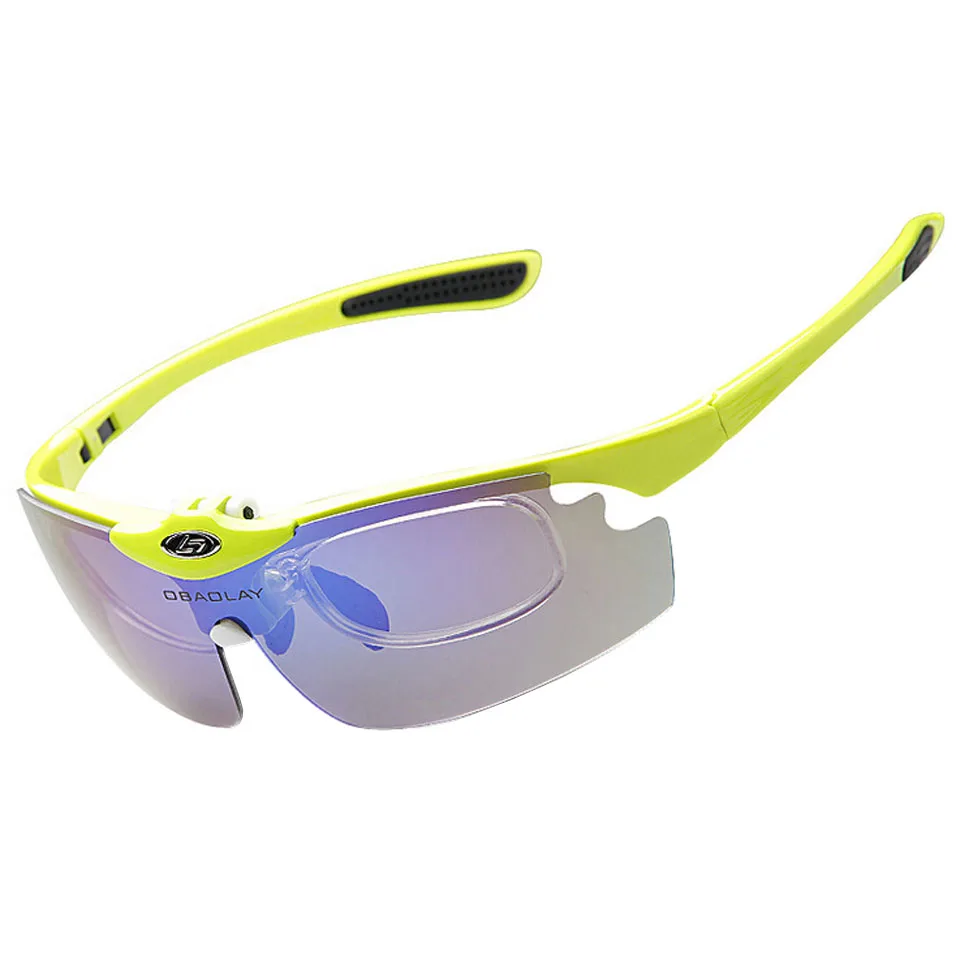 5 линз поляризационные велосипедные очки ветрозащитные велосипедные защитные очки для спорта на открытом воздухе велосипедные солнцезащитные очки UV400 Gafas Cicismo - Цвет: Цвет: желтый