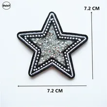 1 шт. Горячая бурения звезда вышитые патчи железа на патчи для одежды DIY полосатая одежда наклейки пользовательские значки 7,2 см@ NN1