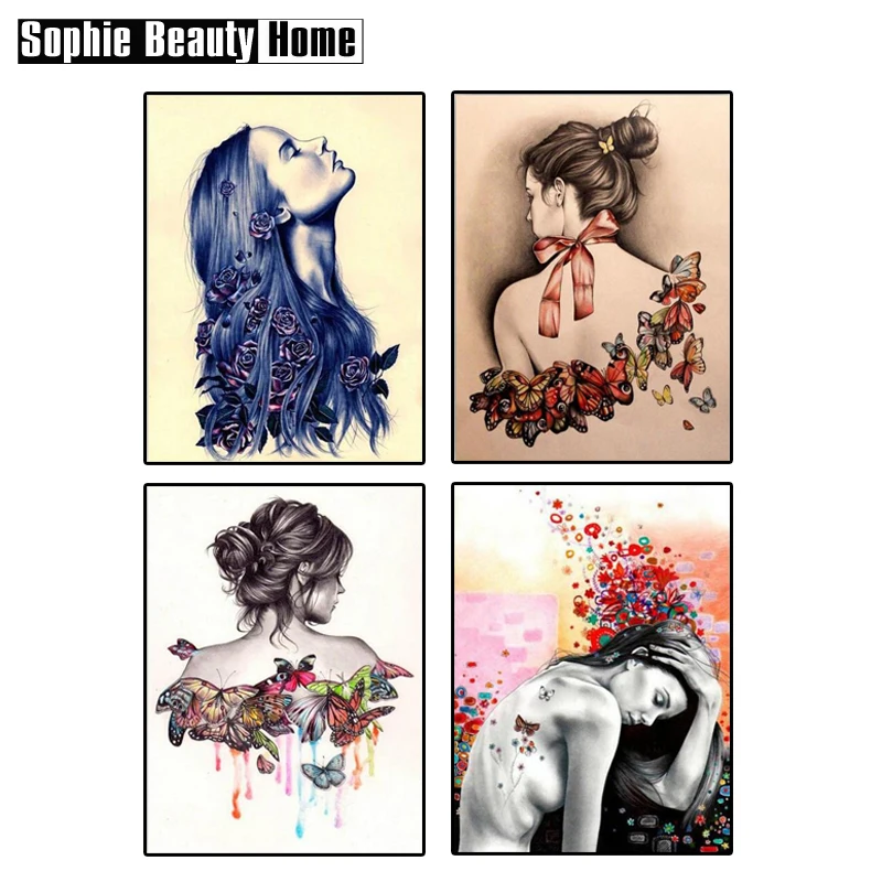 

DIY Diamond Cross Stitch Diamond Mosaic Needlework Crafts Girl And Butterfly Full Diamond Embroidery Home Decor 060105