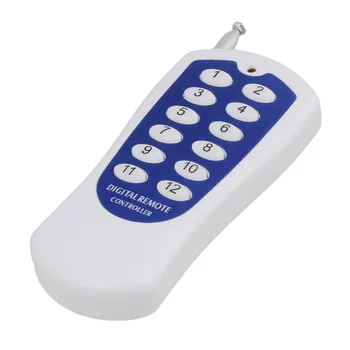 

433MHz 12CH Wireless Remote Control Transmitter 12 Buttons White Blue